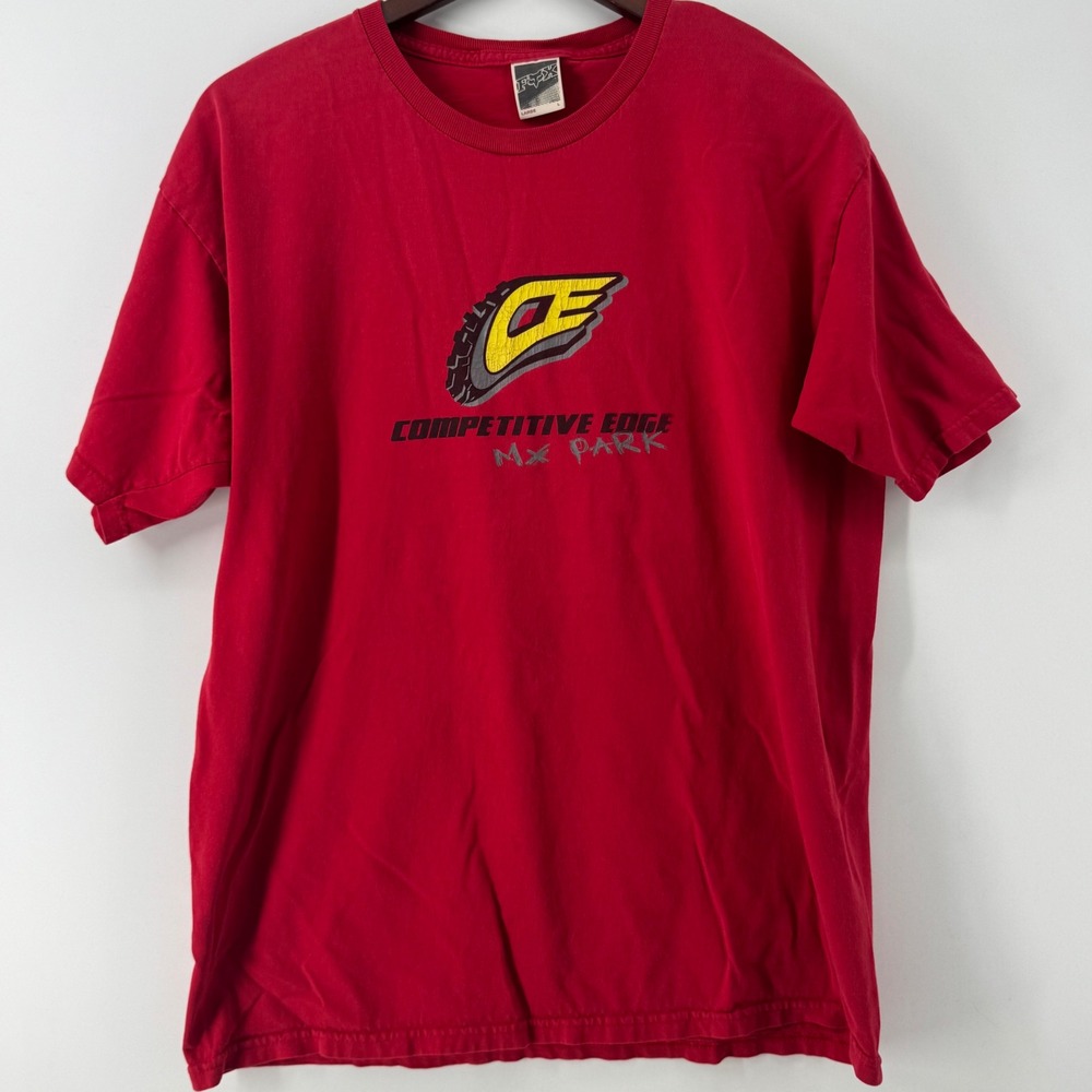 Fox Racing Competitive Edge MX Park Graphic T-Shirt Red Large Motocross Tee